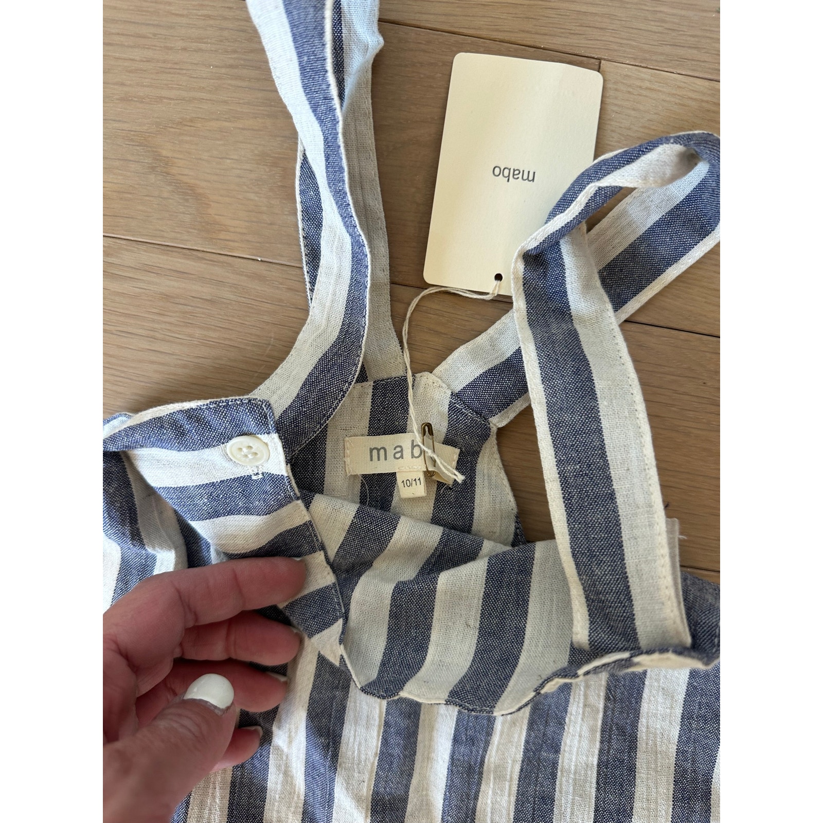 Mabo Linen Stripe Short Overalls / 10/11 — image 2 of 3